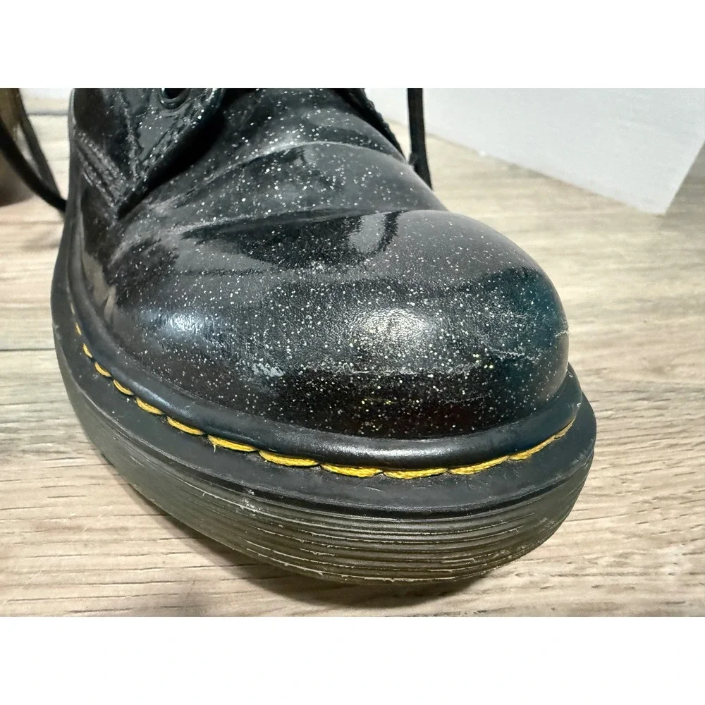 Girl's Doc Martens Youth Glitter Lace Up Boots 1460 J Black–Cosmic Glitter US 1